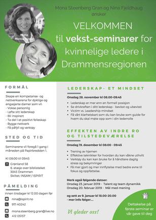 Vekst-seminarer for kvinnelige ledere i Drammensregionen