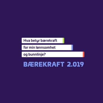 Ny konferanse: Bærekraft 2.019